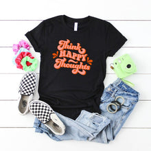 Load image into Gallery viewer, Retro Think Happy Thoughts Youth Short Sleeve Tee