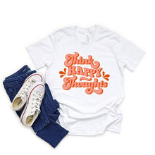 Load image into Gallery viewer, Retro Think Happy Thoughts Youth Short Sleeve Tee