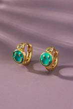 Load image into Gallery viewer, Stainless steel smiley face huggie hoop earrings