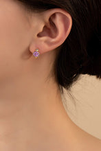 Load image into Gallery viewer, Stainless steel smiley face huggie hoop earrings