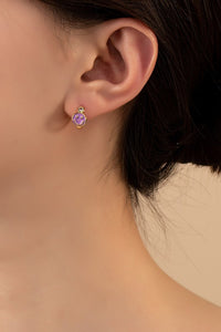 Stainless steel smiley face huggie hoop earrings