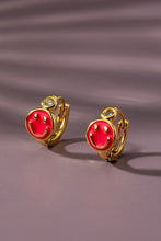 Load image into Gallery viewer, Stainless steel smiley face huggie hoop earrings