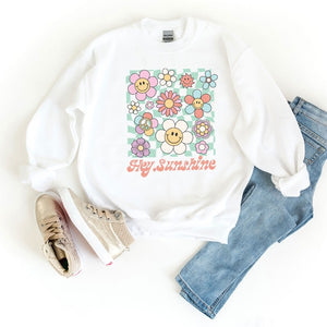 Hey Sunshine Flowers Youth Sweatshirt
