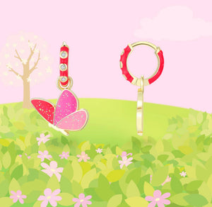 Glitter Huggie Butterfly Earrings