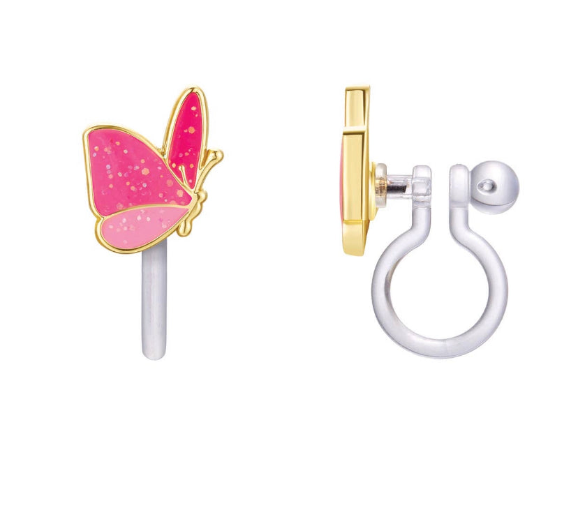 Glitter Butterfly Clip-on Earrings