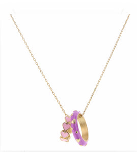 Wearable Ring Necklace: Pink Heart