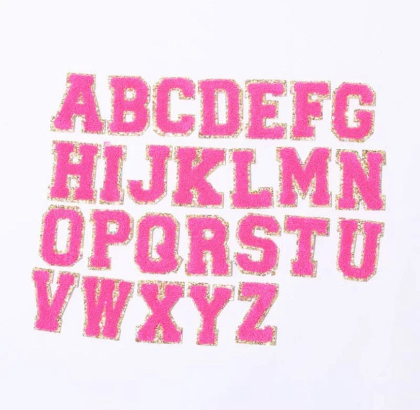 Chenille Varsity Letters: HOT PINK