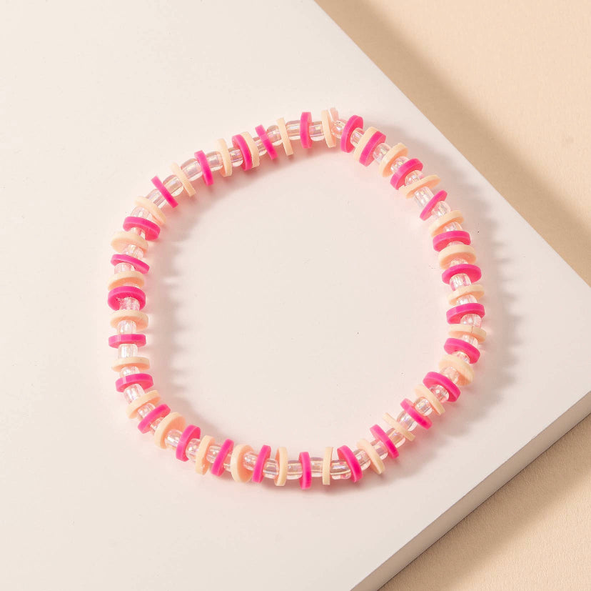 Pink Disc Bracelet