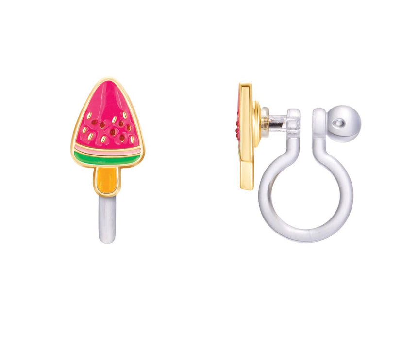 Melon Pop Clip-On Earrings